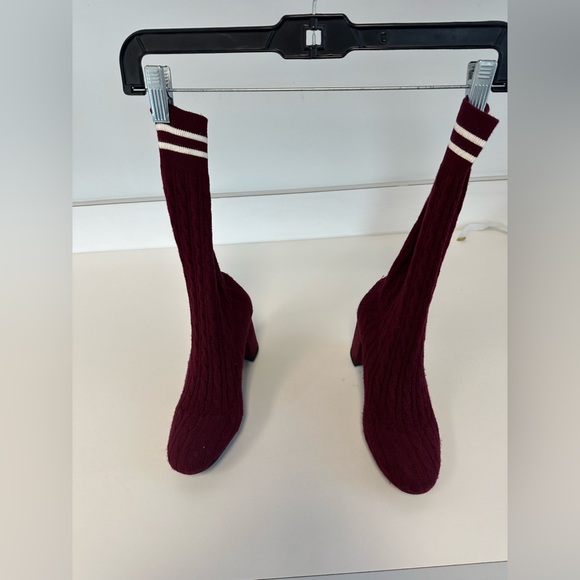 Catherine Malandrino Burgandy Sock Boots size 7 - Picture 10 of 16